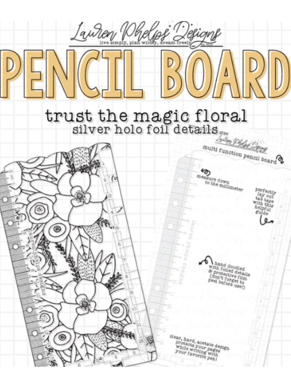 LPD  - Trust The Magic Holo Silver Foil Pencil Board, Personal Ring/Weeks *New*